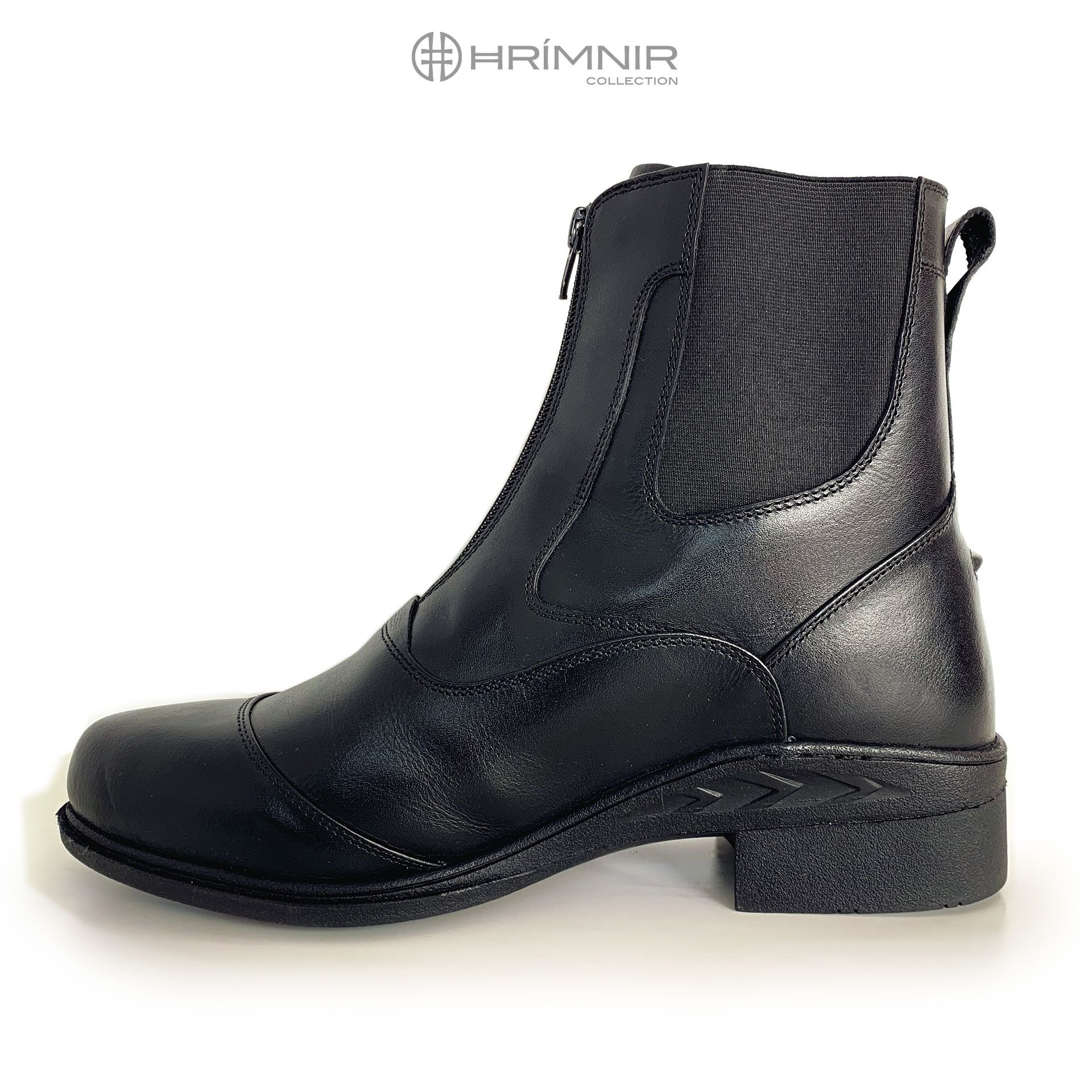 Roux ligevægt Waterfront Hrimnir Jodhpur støvle i top kvalitet - sort læder med lynlås.